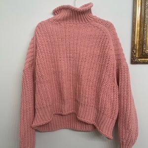 Plus Size Pink Turtleneck